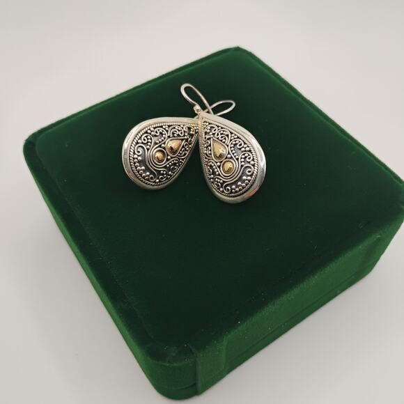 BA Suarti Sterling Silver and 18K Teardrop Earrings - Picture 1 of 4